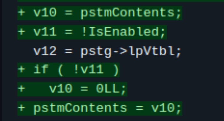 Запись значения 0 в pstmContents